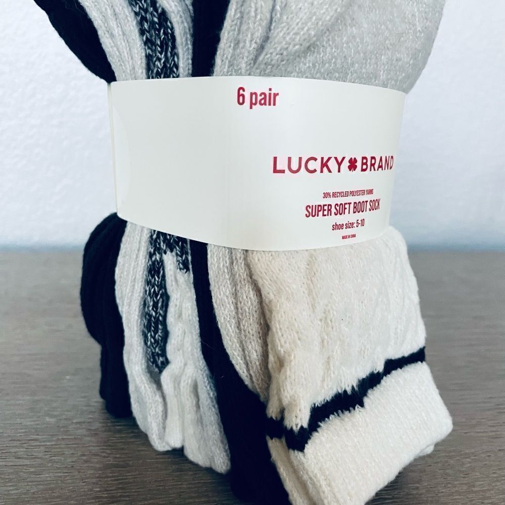 Lucky Brand 6-pk Super Soft Boot Socks